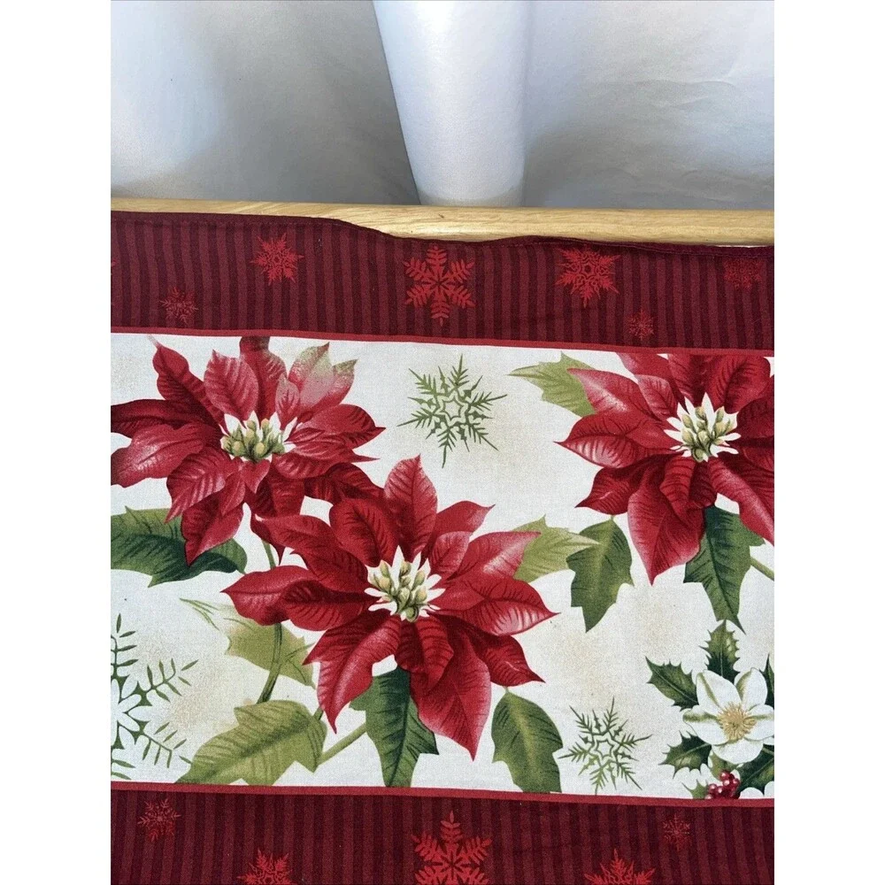 Vintage Agg Inc Set 8 Christmas Placemats Ponisetta Flower Snowflakes Holiday